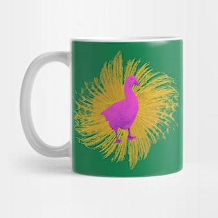 Pink Duck with mustard yellow feathers Mug